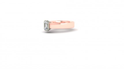 Bespoke Alice Herald Design Emerald Diamond Ring in 18kt Rose Gold & 18kt White Gold AU - Main View